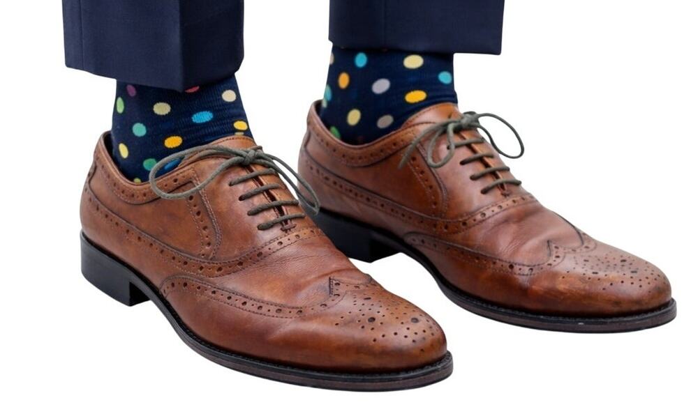 Johnston & Murphy Brogue Wingtip Lace Up Oxford Leather Tan Brown Men 8.5 Dress